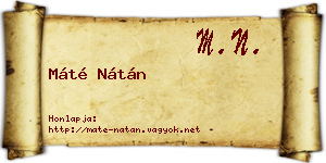 Máté Nátán névjegykártya